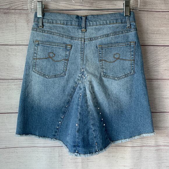 Route 66 Original Clothing Co Girls Denim Jean Skirt Studded Panel Back Size 8 - Picture 4 of 15